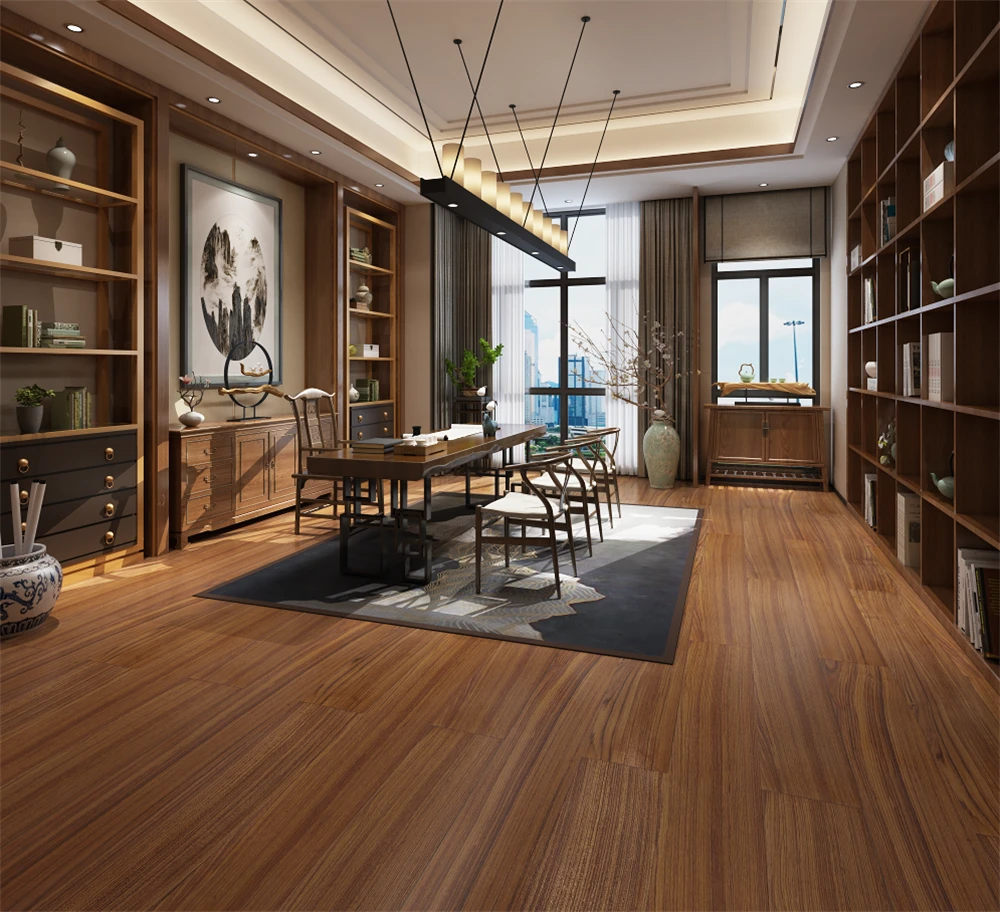 皇太子缅甸柚木地板:高端家装场景的定制美学解决方案